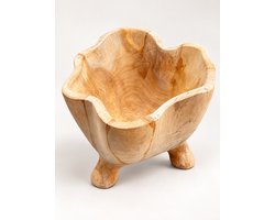 houten rustieke schaal op potes 30 x 22 cm, boho style, duurzame product