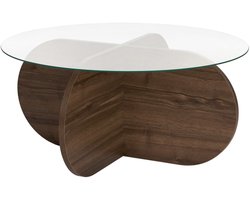 Houten salontafel "Aeris" - 75 x 75 x 35 cm - NotenTransparant