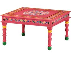 Houten Salontafel - Eettafel - Woonkamer Decoratie - Handgeschilderd - 54 cm - Multicolor