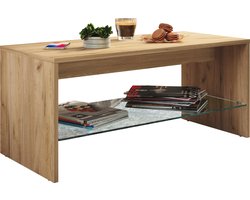 Houten salontafel Sofa-tafel Woonkamertafel Bijzettafel Glas Wisal
