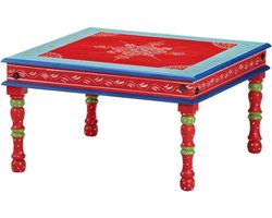 Houten Salontafel - Unieke Tafel - Woonkamer Decoratie - Handgeschilderd Design - 54 x 54 x 30 cm - Multicolor