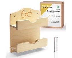 Houten sauna glazenhouder voor 2 personen | Sauna accessoires voor binnen en buiten | Inclusief montagemateriaal