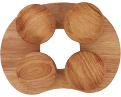 Houten Saunahoofdsteun voor Nek- en Schouderpijn, Ergonomische Ontspanning Hoofdkussen met Draaibare Schijf