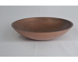 houten schaal (handgemaakt) 20cm koperkleur