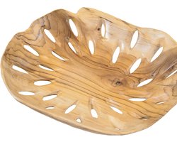 Houten schaal - uniek design - unieke vorm - teakhout - handgemaakt in Indonesië