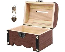 Houten Schatkist - Opbergdoos met slot - Waardevolle spullen bewaren - Veilig slot mechanisme