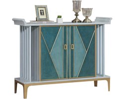 Houten Schoenenopbergkast met 2 Deuren, Decoratieve Dressoir met 4 Planken, Organizer voor Woonkamer, Slaapkamer en Hal, Opbergrek voor Schoenen en Accessoires