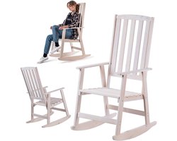 Houten schommelstoel Crenay wit