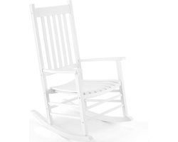 Houten Schommelstoel met Hoge Rugleuning voor Tuin en Veranda - Eenvoudig te Monteren