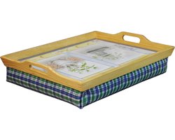 Houten Schootdienblad met afbeelding - blauw - groen - St. Helens Home & Garden