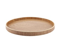Houten Serveerschaal (30 cm) - Universele Dienblad Voor Thee, Fruit En Snoep - Decoratief Ontwerp Voor Keuken En Woonkamer - Natuurlijk Hout Met Gladde Afwerking