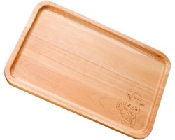 Houten Serveerschaal - Decoratieve Schaal - Hapjes Presenteren - Massief Houten Materiaal - 28.7x18.5cm - Licht Geel
