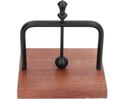 Houten Servethouder - Tafeldecoratie Rek - Nette Tafelbladen - Stabiele Hout-Metaal Combinatie - 14 cm - Zwart