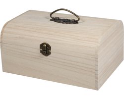 Houten sieradenkistje/opberg kistje - 24 x 16 x 11 cm - beschilderbaar - kleine kistjes