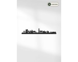 Houten Skyline Utrecht | Wanddecoratie voor aan de muur | Zwart MDF | 100 x 20 cm