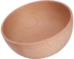 Houten slakommen - Mengkom voor salade - Stevige beukenhouten kom - Fruit dipsaus - Snack kom - Rijst bak - Pasta kom - Granen schaal - Rond formaat - Geschikt voor huishoudelijk gebruik - Bruin houten design
