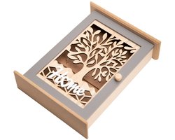 Houten sleutelkast - Houten sleutelhoude - sleutelkastje - sleutelrek voor aan de muur - sleutelhouder - Wandplank - sleutelopbergdoos - opbergdoos - geschikt voor het opbergen van sleutels, sieraden en kleine spullen - 28,5*22*7 cm