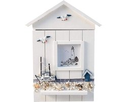 Houten Sleutelkast - Sleutelhouder - Sleutelhaak - Wandsleutelbox - Huisvormige Sleutelopbergdoos - Sleutelrek - Decoratie voor Thuiskantoor
