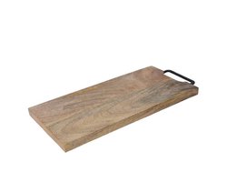 Houten snijplank borrelplank 44 x 19cm | Stevig metalen handvat