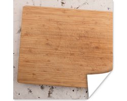 Houten snijplank op een decoratieve ondergrond poster 30x30 cm - Foto print op Poster (wanddecoratie woonkamer / slaapkamer)
