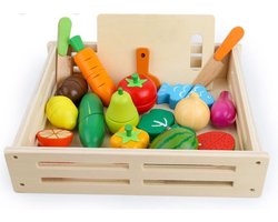 Houten Speelgoed eten en drinken - 17 st Fruit en groenten - Meisjes speelgoed meisjes 6 jaar - Speelgoed keuken accessoires speelgoedkeuken winkel keukentje keukengerei - Kinderspeelgoed Peuter speelgoed 2 jaar jongens Speelgoed 3 jaar 4 jaar 5 jaar
