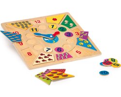 Houten speelgoed klok - kinderklok speelklok leerklok - leren klokkijken en tellen - funcadeau schoencadeautje - kerst cadeau tip