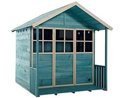 Houten Speelhuisje voor Kinderen Blauwgroen