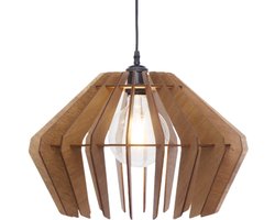 Houten Spin hanglamp - Ø 44 cm - Sfeervolle design hanglamp voor eettafel en woonkamer - Bruin | CoolCuts