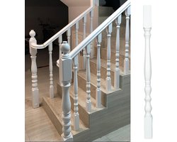 Houten Spindels - Trapleuning Balusters - Binnen Trap Decoratie - Eenvoudige Installatie - 85 cm Hoog - Wit