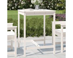 Houten statafel - Buitenbar tafel - Feestelijke bijeenkomsten - Massief grenenhout - 82.5 x 82.5 x 110 cm - Wit