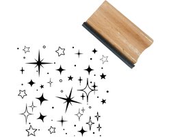 Houten Stempel - Decoratieve Print - Scrapbooking Journaling - Natuurlijk Hout Ontwerp - 4x4x2cm