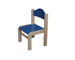 Houten stoel BAMBI - blauw - zithoogte 30 cm - stapelbaar - Peuterstoeltje voor kinderen - Peuterstoel voor kinderopvang of school - Kinderstoelen - houten stoeltje voor kinderen