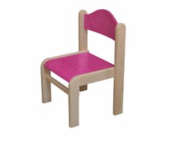 Houten stoel BAMBI - PINK- zithoogte 30 cm - stapelbaar - roze Peuterstoeltje voor kinderen - Peuterstoel voor kinderopvang of school - Kinderstoelen - houten stoeltje voor kinderen