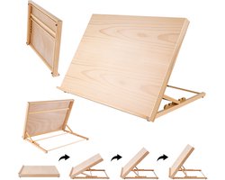 Houten Tafelezel, 5‑Standen Verstelbare Schildersezel, Multifunctionele Tekentafel voor Schilderen, Boeken en Tablet