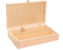 Houten tekenkist met vakken 27cm x 16cm x 6,5cm pine