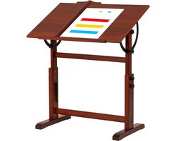 Houten Tekentafel - Verstelbare Hoogte Tekenbord Voor Kunstenaars - 90 x 59,5 Cm Studio Schildertafel - Kunst En Knutsel Bureau Met Kantelbaar Werkblad