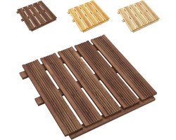 Houten Terrastegels - Balkon Vloer - Buiten Leven - Geïmpregneerd Larikshout - 50x50 cm - Bruin