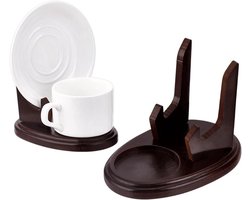 Houten Theekop Display - Schotel Houder Rek - Decoratief Presenteren - Natuurlijk Hout Materiaal