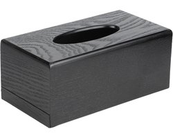 Houten Tissue Box Houder - Zwart - Decoratieve Tissue Opbergdoos - Rechthoekig - Thuis - Kantoor - Restaurant - Hotel - Servetopberger.