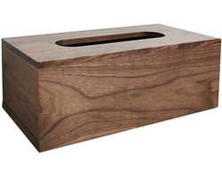 Houten Tissue Box - Papier Dispenser - Bureau Organisatie - Klassiek Rechthoekig Design - 22 x 12 x 9 cm