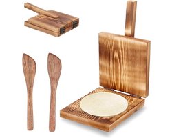 Houten tortilla pers met antislip handvat - Deegpersgereedschap voor taco's - Handmatig keukengereedschap