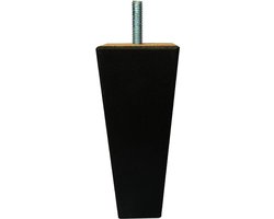 Houten Trapezium Meubelpoot - 13 cm (M8) - Zwart