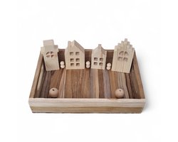 Houten tray met accessoires - woonaccessoire - woondecoratie