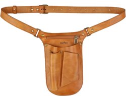 Houten Tuin Gereedschapsgordel van Zacht Leer voor Tuinmannen en Tuinvrouwen - Organiser voor Tuinaccessoires en Gereedschap
