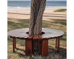 Houten Tuinbank - Boombank - Buiten Zitten - Modulair Ontwerp - 125 cm - Bruin