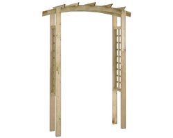 Houten Tuinboog – Tuinboog – Klimsteiger – Klimframe – Boogdoorgang – Bruin – 150 x 60 x 210 cm – Groen Geïmpregneerd Grenenhout