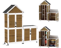 Houten Tuinhuis met Kast | Weerbestendige Opberghok voor Gereedschap en Buitenbenodigdheden