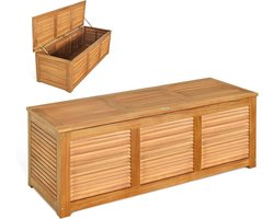 Houten Tuinkist met Deksel - Acaciahout Opbergbox Buiten en Binnen (178L)