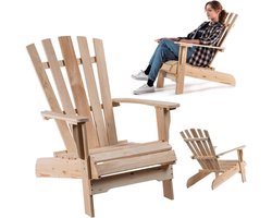 Houten Tuinstoel met Hoge Rugleuning en Armleuningen - Comfortabele Relaxstoel voor Buiten