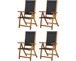 Houten Tuinstoelen - Klapstoelen Buiten - Ontspannen in de tuin - Verstelbare rugleuning - 43 cm zithoogte - Natuurlijk hout